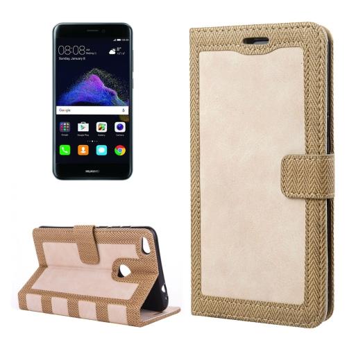 Huawei P8 Lite (2017) Housse Etui Cuir PU Jaune Texture Tissus ALS18275