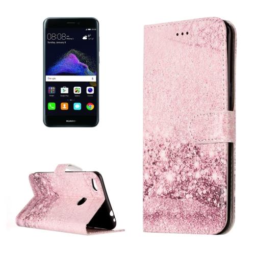 Huawei P8 Lite (2017) Housse Etui Cuir PU Rose Effet Marbré ALS18289