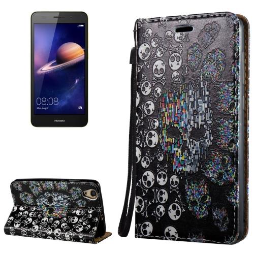 Huawei Y6 Housse Etui Cuir PU 3D Squelette ALS18320