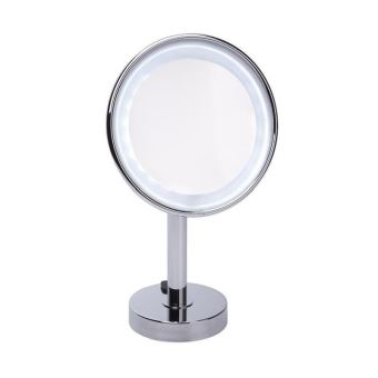 Gerson Miroir Grossissant A Poser Lumineux Led Chrome 20 Cm