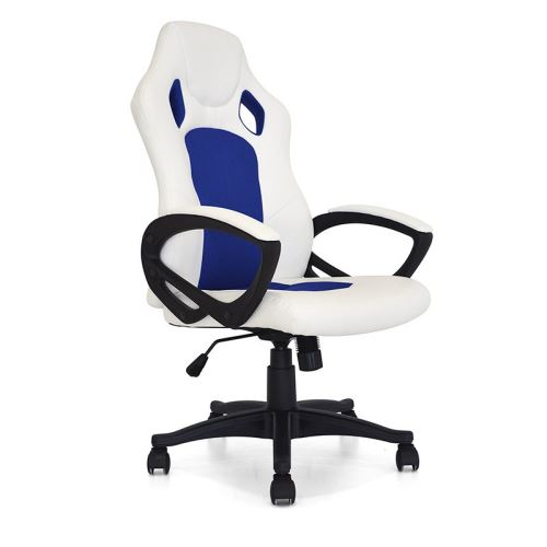 Chaise de bureau pivotante Pure Design COACH - Blanc et bleu