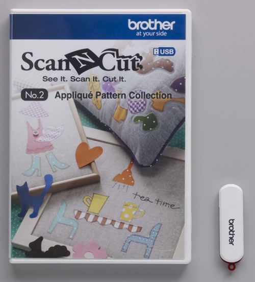 Usb N° 2 Collection De Motifs D'Appliqué Art. No. Causb2 Brother Scancut Cm840 Cm600