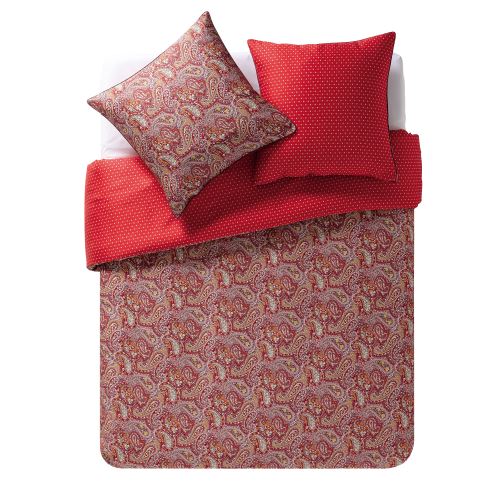 Essix - Housse de couette en Satin de coton Idole Carmin - 260 x 240 cm