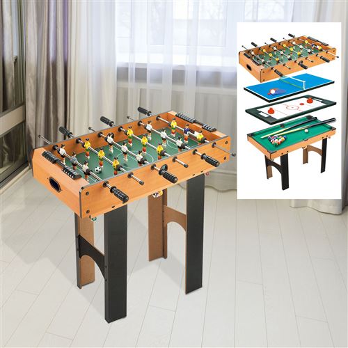95 Sur Table Multi Jeux 4 En 1 Babyfoot Billard Air Hockey Ping Pong Avec Accessoires Mdf Bois 87 X 43 X 73 Cm Billard Achat Prix Fnac