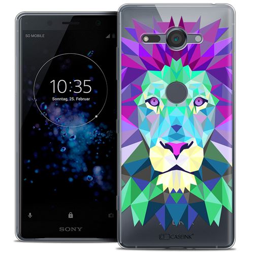 Coque Crystal Gel Sony Xperia XZ2 Compact (5.0 ) Extra Fine Polygon Animals - Lion