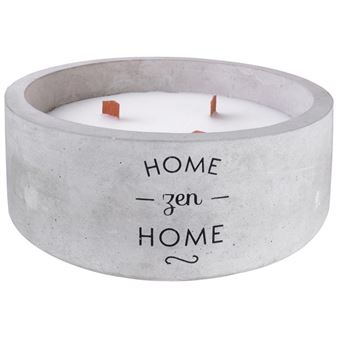 The Home Deco Factory - Bougie parfumée 3 mèches en bois Zen home