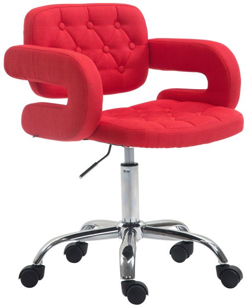 Tabouret de Travail Dublin en Tissu - Couleur Rouge Clair