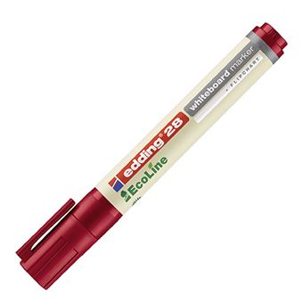 EDDING - 28 Board-Marker, pointe ogive, rouge ensemble de partie en plastique en moyen 80 % de matériel recyclé, remplissable avec edding BTK 25 et BTK 100, encre - 1