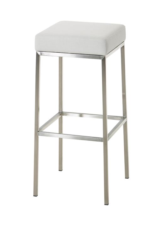 Tabouret de bar Montréal E85 Tissu , Blanc /Acier inoxydable