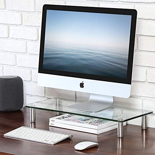 FITUEYES Moniteur Stand pour Elever Ecran Ordinateur iMac PC en Verre Trempé DT105601GC