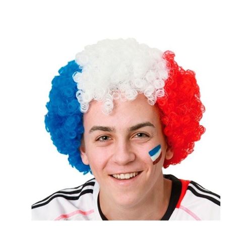 Perruque Afro Drapeau de France
