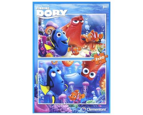 Puzzle 20 Pièces : 2 Puzzles - Finding Dory, Clementoni
