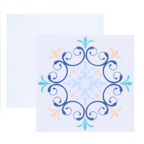 Autocollant de Carrelage Mural de Cuisine de Salle de Bains Motif de Fleur 10Pcs - Type 7
