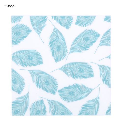 Autocollant de Carreau Étanche Antidérapant de Cuisine de Bain Motif de Feuilles Vertes 10Pcs