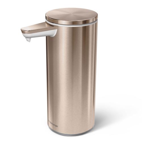 Simplehuman Distributeur de Savon À Capteur Rechargeable Acier Inoxydable Or Rose 266ml