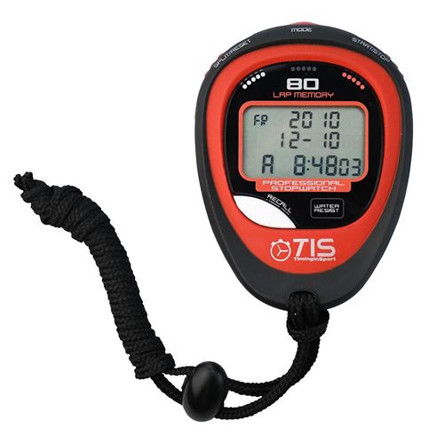 TIS chronomètre Pro 80 patch 8 x 6 cm rouge 2-pièces