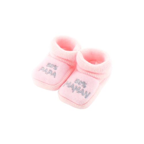 Chaussons pour bébé 0 à 3 Mois rose - 50 Maman 50 Papa