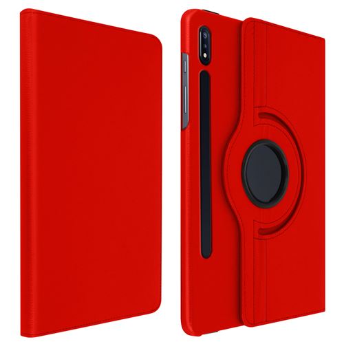 Avizar Rouge Étui Pour Samsung Galaxy Tab S7 11.0 Et Tab S8 Fonction Support Rotatif 360°