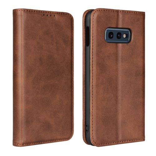 Etui en PU support auto-absorbé café pour votre Samsung Galaxy S10e