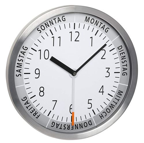 TFA-Dostmann 60.3044.02 Horloge Murale, Aluminium, Weiß, 30 x 4 x 30 cm