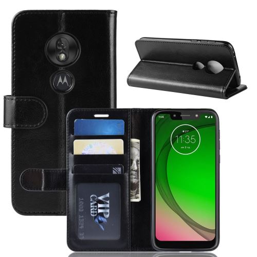 Etui en PU cheval fou noir pour votre Motorola Moto G7 Play (EU Version)