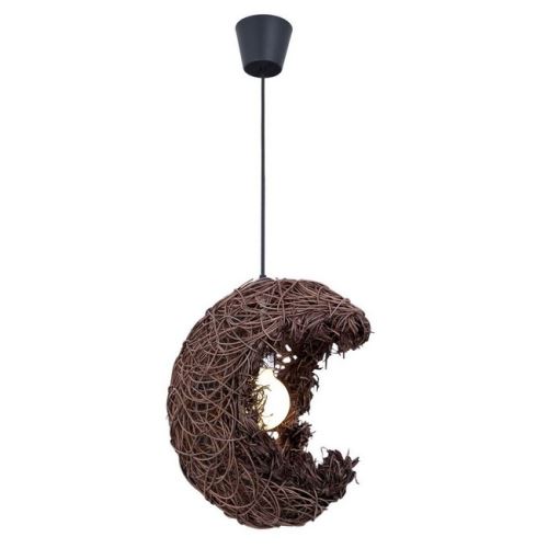 HOMEMANIA Lampe à Suspension Aydede Chandelier - de Plafond - Marron en Bois, 40 x 40 x 90 cm, 1 x E27, Max 40W