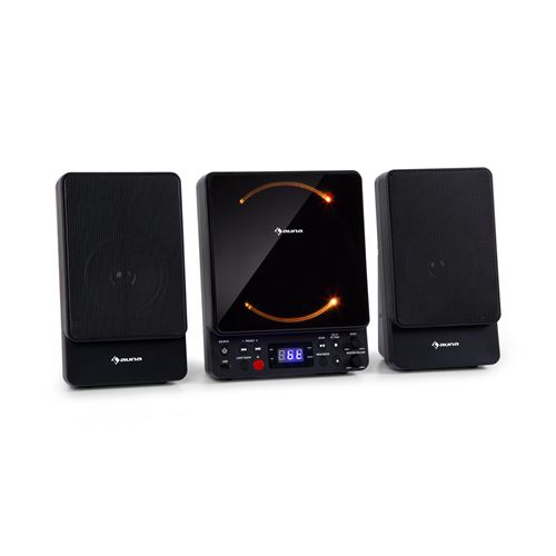 Auna Microstar - Micro Chaîne Verticale , Lecteur Cd , Bluetooth & Usb , Télécommande - Noir