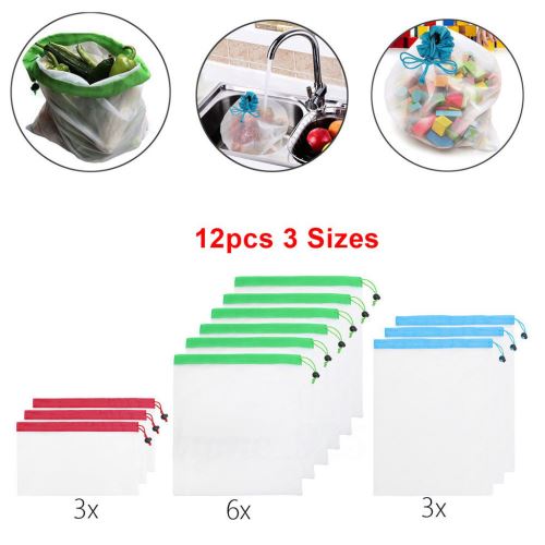 Sacs réutilisables Produce Mesh Lavable Sac Eco Friendly pour le stockage de fruits légumes Kiliaadk500