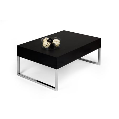 Mobilifiver Table basse, Evo XL, Frêne noir, 90 x 60 x 40 cm, Mélaminé/Fer Chromé, Made in Italy