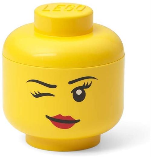 LEGO boîte de rangement tête de Winky mini 10 x 11 cm polypropylène jaune