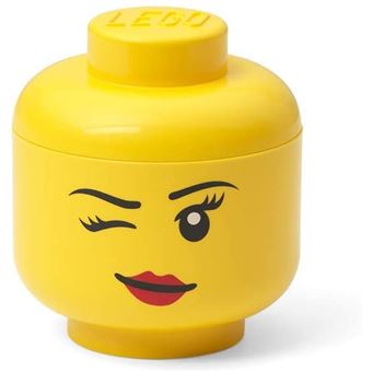 LEGO boîte de rangement tête de Winky mini 10 x 11 cm polypropylène jaune - 1
