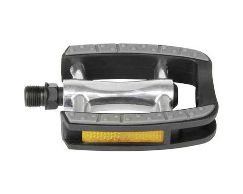 M-Wave Plate-forme de pédale Stadsfiets antidérapante 9/16 pouces Gris Set