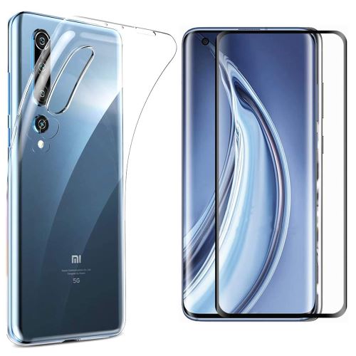 Protection intégrale 360 degres pour Xiaomi Mi 10 PRO 2020 : Coque Transparente ET Protection écran FULL Cover noir