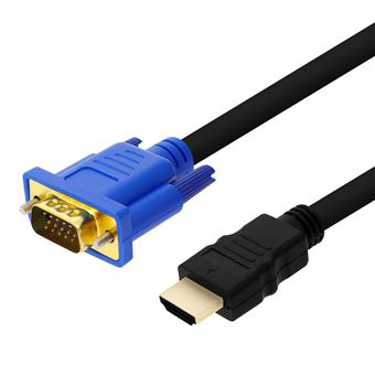 Câble HDMI Vers VGA 1,8 M - Adaptateur 1080p Pour Moniteur, Projecteur, PC, Xbox