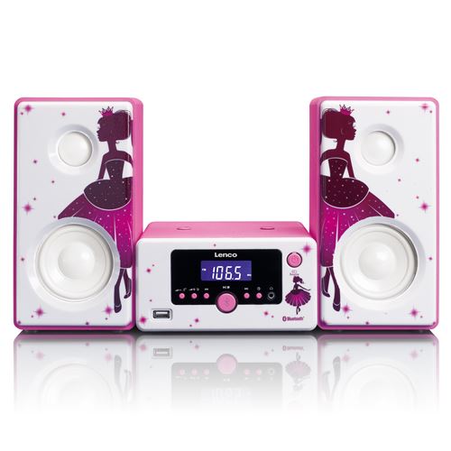 Lenco mc-e 020 Chaine compacte avec Bluetooth FM Radio et USB princesse (Princess) rosa