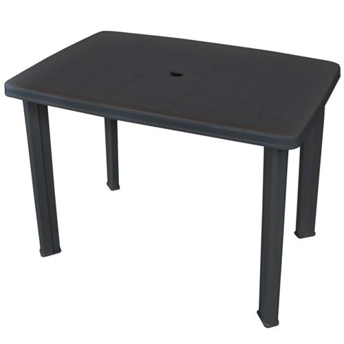 Vidaxl Gris Table De Jardin Anthracite 101 X 68 X 72 Cm Plastique - Image 1