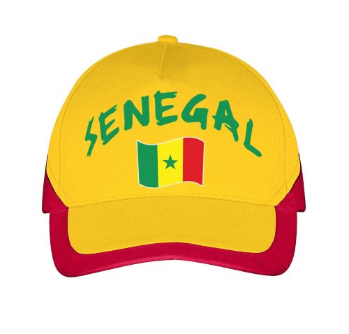 Supportershop Sénégal Casquette Football, Jaune, FR : Taille Unique réglable