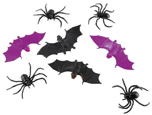 Amscan jeu Creepy Animals junior 5 cm noir/violet 8-pièces