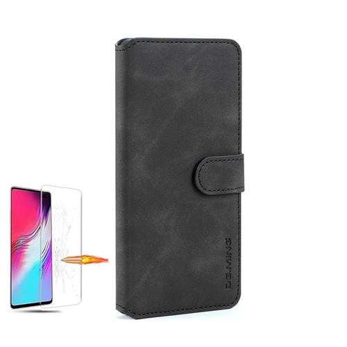 Etui Portefeuille en PU avec support Pour Samsung Galaxy A11 - Smart Stand Avec Verre trempé Noir