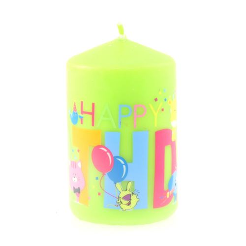 Comptoir des bougies - Bougie anniversaire ronde - Vert