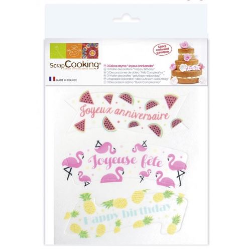 Décorations azyme - Joyeux anniversaire Tropical