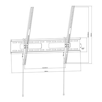 Support mural inclinable Inotek XXL 42100 pour écrans de 42" à 100" Noir