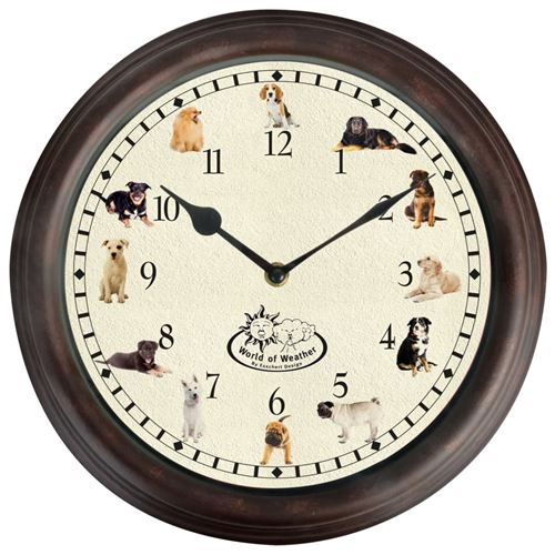 Esschert Design Horloge avec sons de chien