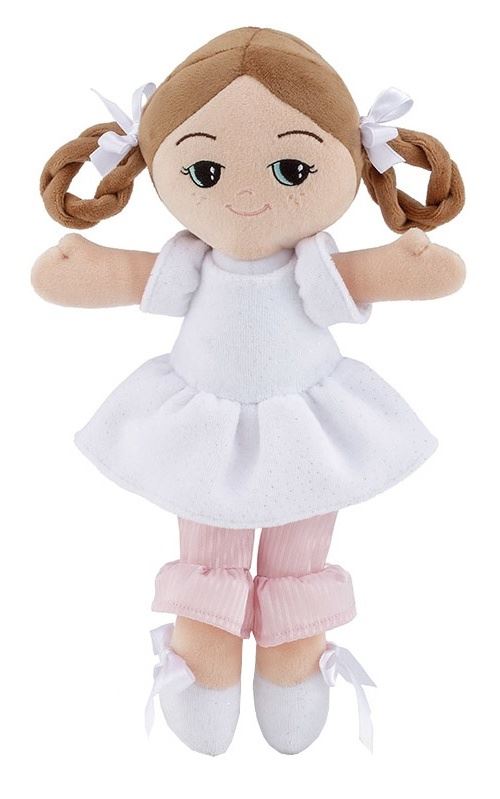 Trudi poupée en tissu avec robe blanche 28 cm