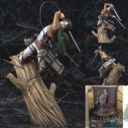 Figurine Animation Attack on Titan Levi·Ackerman PVC collection jouets 28CM Et décoration de fond
