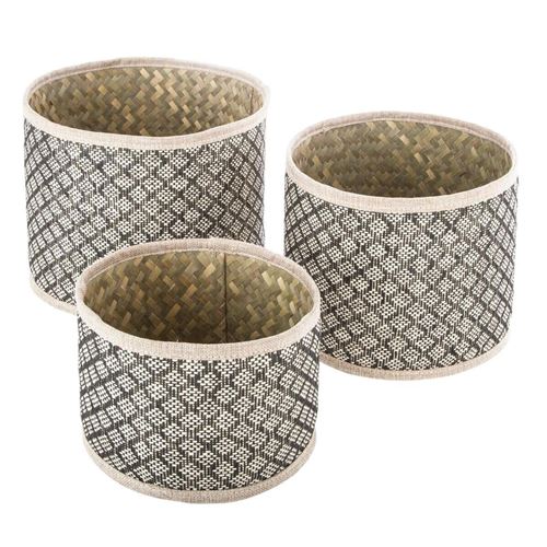 Paris Prix Beige Atmosphera Créateur D'intérieur - Lot De 3 Paniers En Osier "Nomade" 24Cm Naturel
