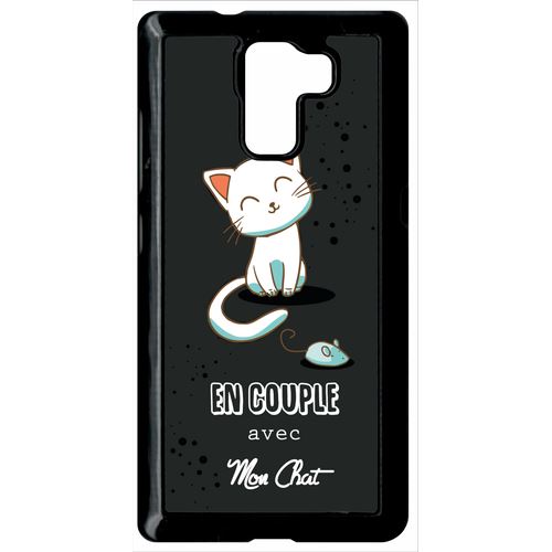 Coque Honor 7 En Couple Avec Mon Chat Fond Noir