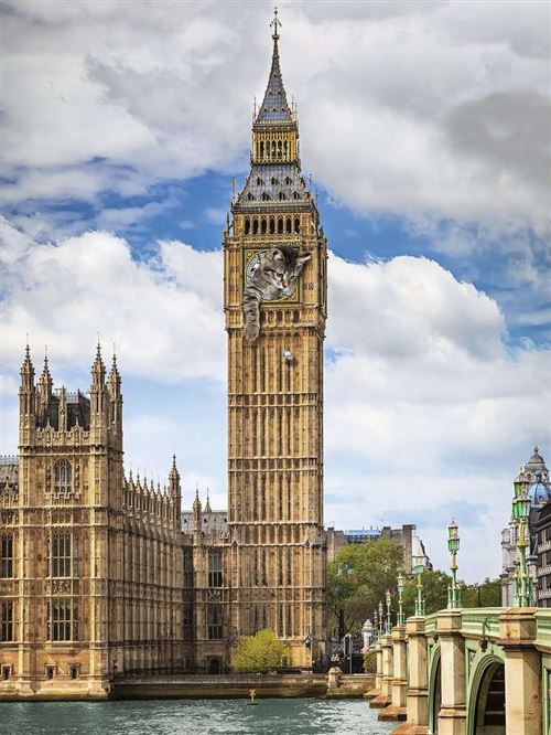 Puzzle 1500 p - Dr le de chat sur Big Ben