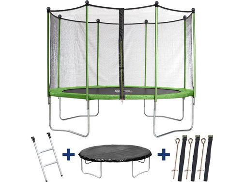 Trampoline ""Yoopi"" - &Oslash; 4.25 m - Avec Filet + Echelle + Couverture + Kit d'ancrage