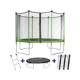 trampoline yoopi - ø 4.25 m - avec filet + echelle + couverture + kit d'ancrage - 1